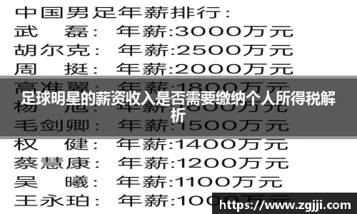 足球明星的薪资收入是否需要缴纳个人所得税解析